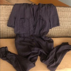 Urban Outfitters Canvas Jumpsuit Dark Blue L